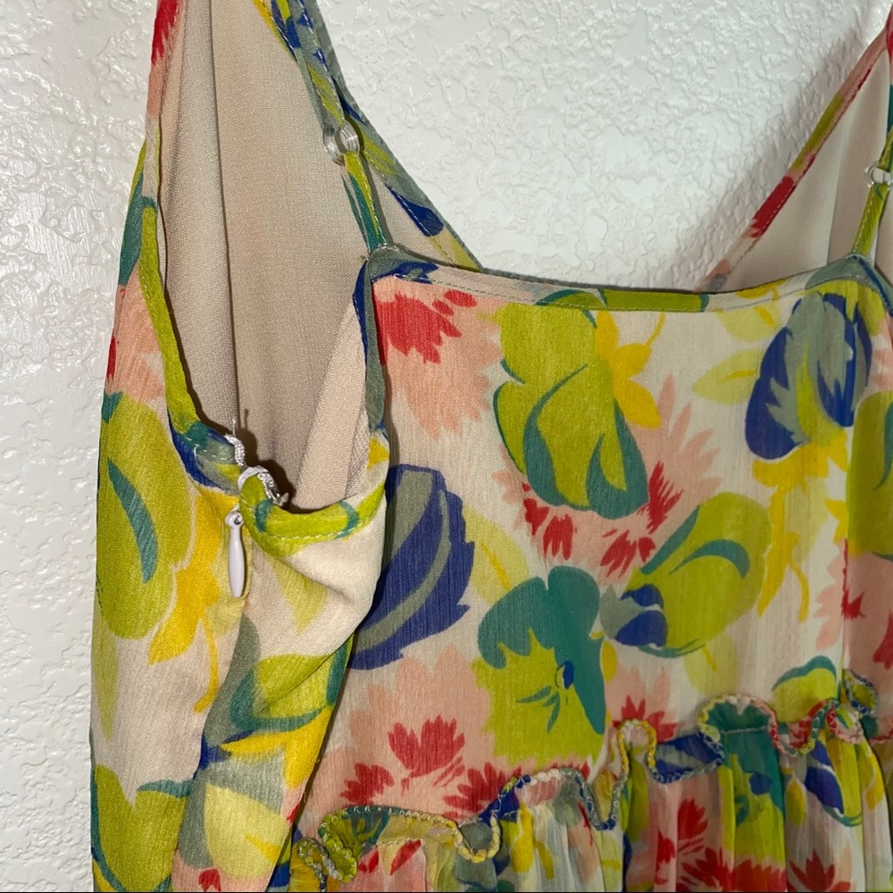 ASOS Tiered Ruffle Floral Maxi Dress Sundress - Picture 6 of 8